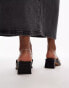 Фото #4 товара Topshop Indy toe post mid heeled sandals in black croc