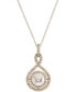 ფოტო #1 პროდუქტის White Cultured Pearl (6-1/2mm) and Diamond (1/4 ct. t.w.) Pendant Necklace in 14k Gold
