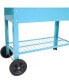 43 in Galvanized Steel Mobile Raised Garden Bed Cart - Blue