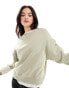 Bershka oversized sweatshirt in light green grau, XS - EU 34 - фото #1