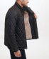 Фото #2 товара Men's Mixed Media Diamond Quilt with Faux Sherpa Lining Coat