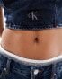 Фото #2 товара Calvin Klein Jeans denim tube top in dark wash