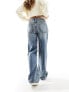 Фото #5 товара ASOS DESIGN cross front dad jean in tinted mid blue