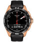 ფოტო #2 პროდუქტის Men's Swiss T-Touch Connect Solar Black Rubber Strap Smart Watch 48mm