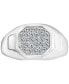 ფოტო #3 პროდუქტის EFFY® Men's White Sapphire Octagon Cluster Ring (1/2 ct. t.w.) in Sterling Silver