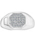 Фото #3 товара Кольцо EFFY Men's White Sapphire Octagon