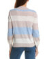 Forte Cashmere Intarsia Stripe V-Neck Cashmere Pullover Women's