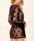 Фото #2 товара Women's All Over Scalloped Lace Sheer Lingerie Wrap Robe