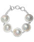 ფოტო #1 პროდუქტის Cultured Button Blister Pearl (18-20mm) Bracelet in Sterling Silver