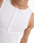 COLLUSION rib slim fit button vest in white