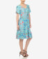 Фото #4 товара Women's Floral Short Sleeve Knee Length Dress