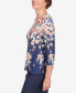 Фото #4 товара Petite A Fresh Start Floral Garden Pleated Crew Neck Top