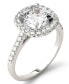 ფოტო #1 პროდუქტის Moissanite Cushion Halo Ring (2-7/8 ct. tw. Diamond Equivalent) in 14k White Gold