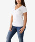 Фото #3 товара Women's Short Sleeve Diamond V-neck T-shirt