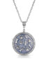 ფოტო #1 პროდუქტის Silver Tone Enamel Round Paw and Bones Necklace