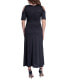 ფოტო #2 პროდუქტის Women's Cut Out Shoulder A-Line Floor Length Dress