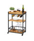 Фото #2 товара Industrial Rolling Bar Cart with Removable Serving Tray