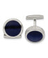 Фото #1 товара Stainless Steel Polished Cat's Eye Textured Circle Cufflinks