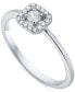 ფოტო #1 პროდუქტის Diamond Square Halo Engagement Ring (1/5 ct. t.w.) in 14k White, Yellow or Rose Gold