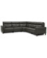 Фото #2 товара CLOSEOUT! Jazlo 5-Pc. Leather Sectional with 2 Power Recliners, Created for Macy's