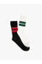 2'li Soket Çorap Seti Şerit Detaylı Çok Renkli