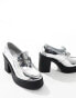 ASOS DESIGN loafers in silver faux leather