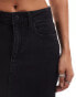 Фото #5 товара Vila high waisted denim front split midi skirt in black wash