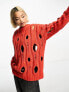 Фото #7 товара ASOS DESIGN open deconstructed jumper in red