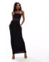 ASOS DESIGN fishnet cut out maxi dress with asymmetric back in black Черный, S - EU 36-38 - фото #4