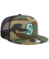 Фото #3 товара Men's Camo Seattle Mariners Woodland Camo Trucker 9FIFTY Snapback Hat