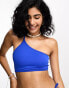 Weekday Flame one shoulder bikini top in blue