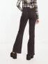 Weekday Glow high waist flared stretch jeans in black lux