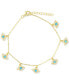 ფოტო #1 პროდუქტის Cubic Zirconia & Nano Turquoise Evil Eye Charm Bracelet in 14k Gold-Plated Sterling Silver