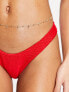 Free Society crinkle high leg bikini bottom in red