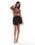 River Island asymmetric mesh body in leopard print