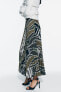 Pleated midi skirt with print