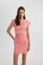 Фото #3 товара Платье Bodycon с круглым вырезом и мини рукавом из пенье C4513ax24sp от defacto.
