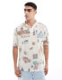 Фото #1 товара ASOS DESIGN oversized polo in postcard print