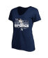 Фото #3 товара Women's Aaron Judge Navy New York Yankees American League Home Run Record Plus Size V-Neck T-Shirt