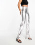 ASOS DESIGN Tall 90's straight jean in silver Серебристый, W25 L36 - фото #12