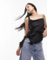 Фото #1 товара Topshop ruffle front cami top In black