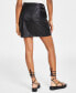 Фото #2 товара Women's Faux-Leather Pull-On Faux-Wrap Skirt