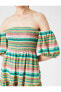 Фото #5 товара Платье женское Koton Мини с открытым плечом и деталями на груди
