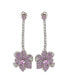 Фото #1 товара Pink Sapphire & Lab-Grown White Sapphire Flower Petal Drop Dangle Earrings in Sterling Silver by Suzy Levian