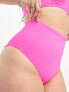 Фото #6 товара ASOS DESIGN Curve mix and match high waist bikini bottom in bright pink