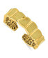 ფოტო #1 პროდუქტის 18k Yellow Gold Solid Textured Cuff Bangle Bracelet