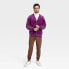Фото #2 товара Houston White Adult Velour Cardigan Sweater - Purple XL
