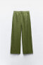 100% linen wide-leg trousers