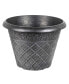 Фото #1 товара Outdoor Diamond Banded Plastic Planter Silver 14.75 Inches