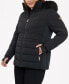 Фото #3 товара Women's Plus Size Faux-Fur-Trim Hooded Puffer Coat, Created for Macy's